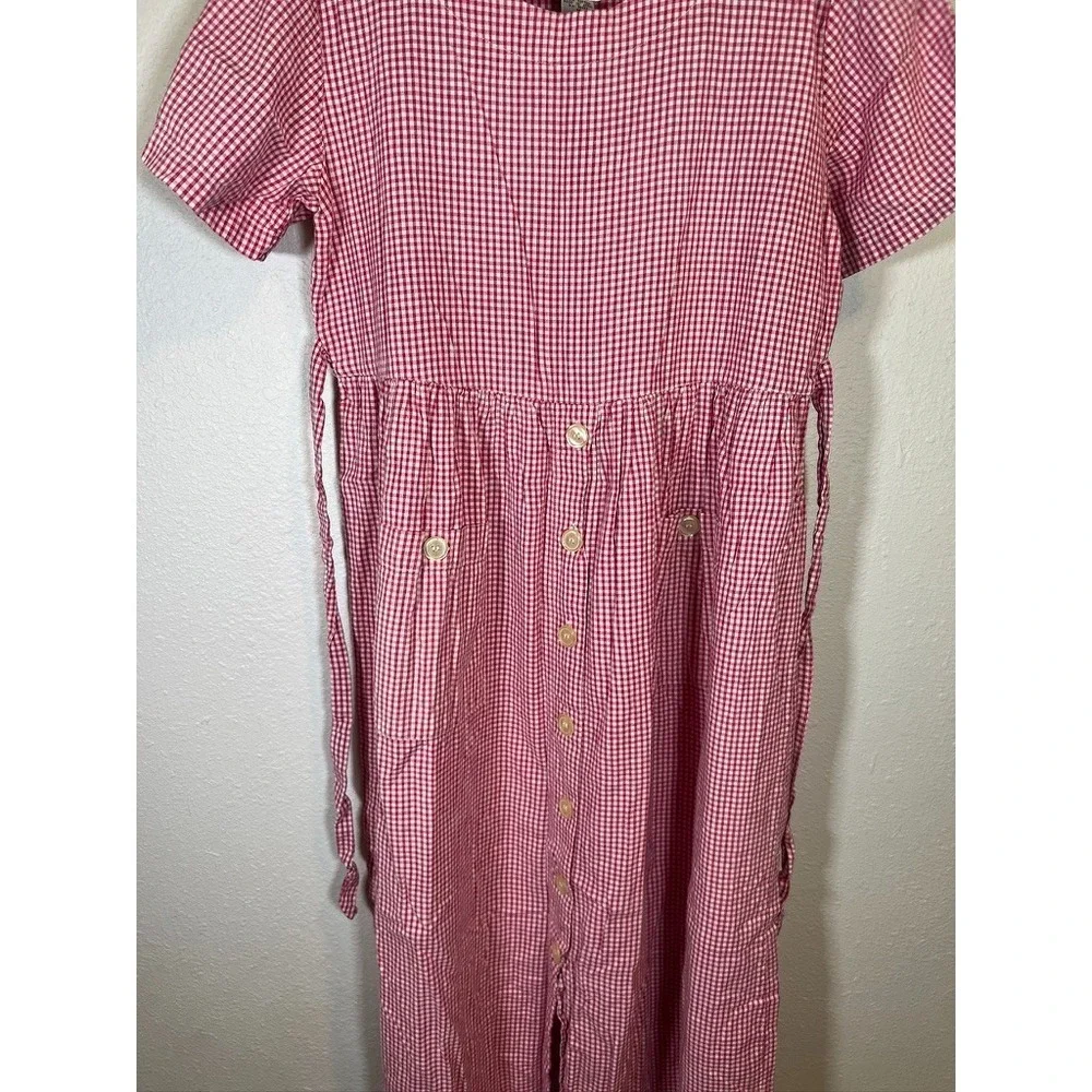 Prairie Costume Dress Red Gingham Farm Girl Dorothy Farm Theater Wardrobe Cotton - Picture 4 of 15